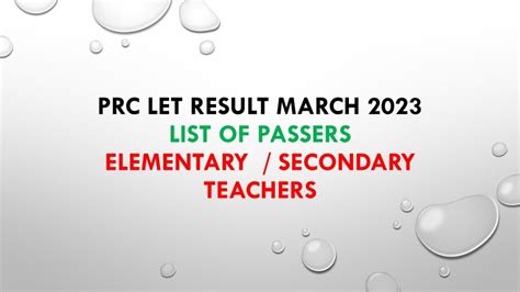 let passers 2023 secondary|LET RESULTS March 2023: Elementary and Secondary List of .